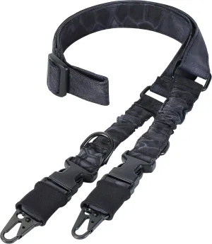 1050D Cloth Material 2 Points Rifle Sling Shotgun Sling Strap Adjustable Gun Sling with Upgrade Metal Hook (Pythons Black)