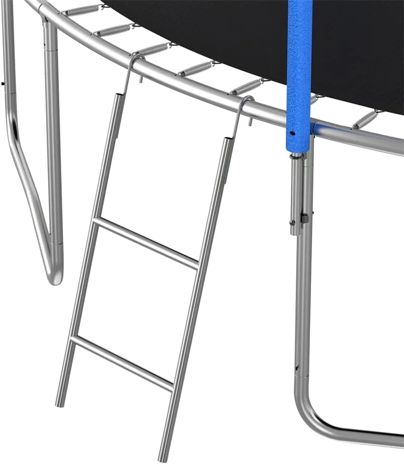 12FT Trampoline with Basketball Hoop, Slide and Swings for Kids & Adults, ASTM Approval Recreational Trampoline Outdoor with Ladder and Safety Enclosure Net for Courtyard Amusement Park, Green