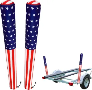 36" USA Boat Trailer Guide Pole Cover- Heavy Duty Neoprene Boat Trailer Capped Guide Protective Cover- 4th of July American Flag Marine Trailer Guide Poles Cover for Sailboat Trailer (Set of 2)