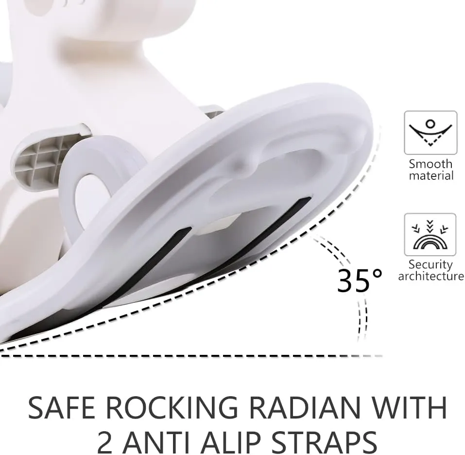 4 in 1 Rocking Horse for Toddlers 1-3 Years Old, Baby Rocking Toy Fun Birthday Gift for 1  Kids, Ride on Toy with Detachable Balance Board and Footrest，Balance Bike with Push Handle，White