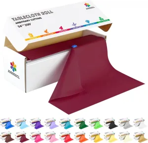 54 Inch X 200 Feet Plastic Table Cover Roll with Convenient Slide Cutter, Disposable Plastic Table Cloth Roll with Cut-to-Size Design for Weddings, Banquets, Parties (Burgundy)