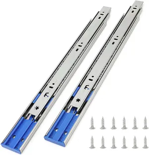 6 Pairs of 16 Inch Hardware 3-Section Side Mount Soft Close Full Extension Ball Bearing Drawer Slides,100 LB Capacity Drawer Slide
