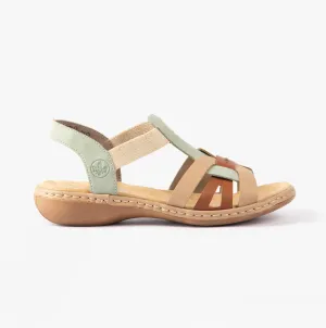 65918-52 Womens Sandals Green Combination