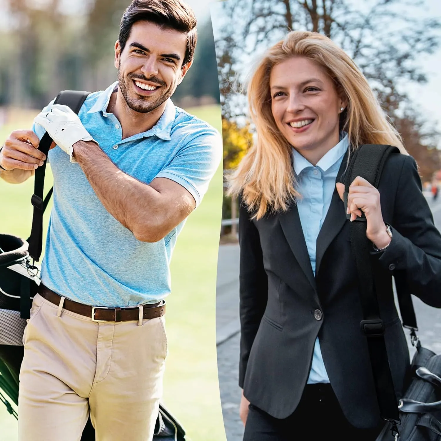 67" Universal Shoulder Strap, Neoprene Thick Padded Bag Strap with Double Adjustable Buckles and Metal Hooks, Ideal for Briefcases, Computer Satchels, Crossbody Bags, Luggage(Supple)