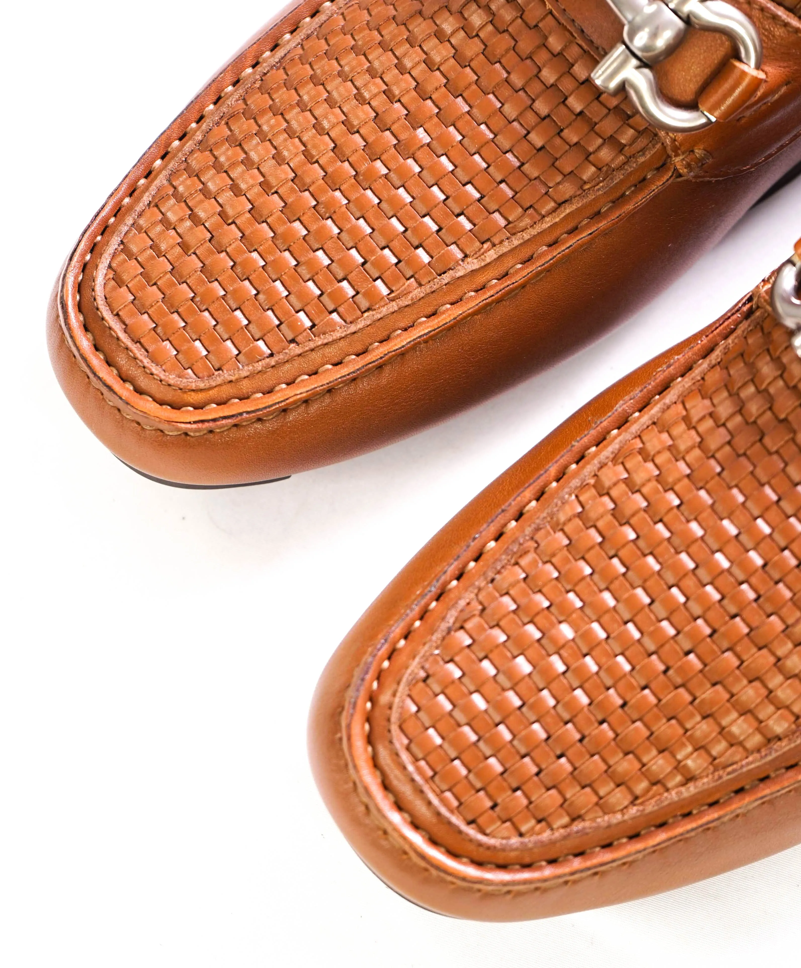 $795 SALVATORE FERRAGAMO - "Parigi 16" Brown Braided Gancini Loafer - 8D