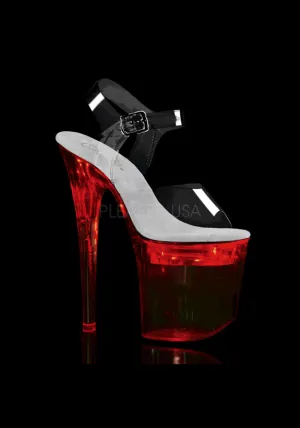 8" Heel, 4" PF LED Illuminated Ankle Strap Sandal