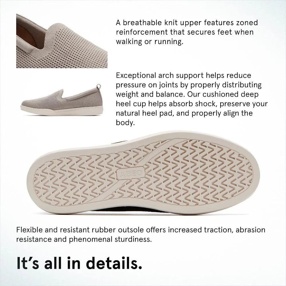 ABEO Women's Encore Knit Slip On Sneakers | Metatarsal Sneakers | Breathable Knit Slip On Sneakers | Womens Travel Sneakers | Built-in Metatarsal Pads