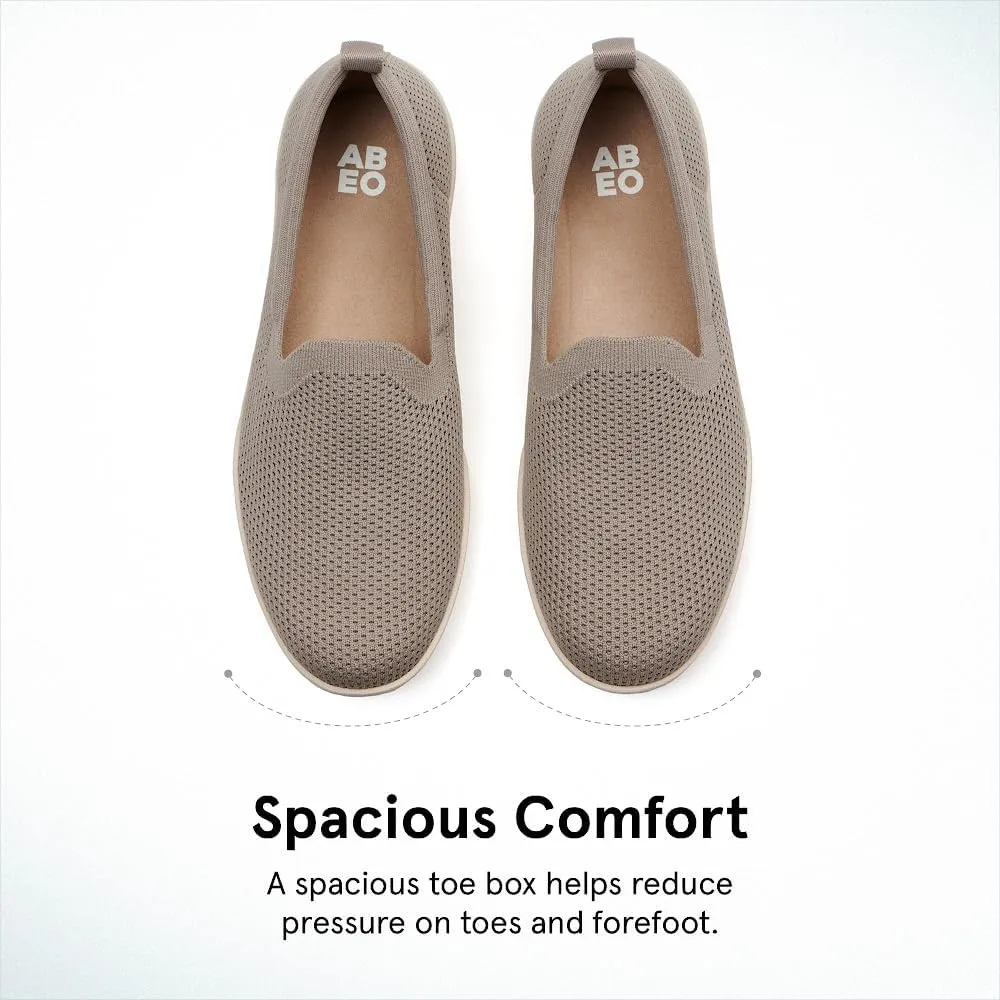 ABEO Women's Encore Knit Slip On Sneakers | Metatarsal Sneakers | Breathable Knit Slip On Sneakers | Womens Travel Sneakers | Built-in Metatarsal Pads