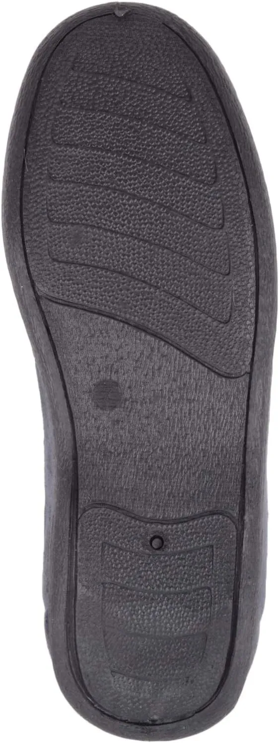 ABSOLUTE FOOTWEAR Mens Traditional Slip On Cotton Check and Velour Slippers with Twin Gusset