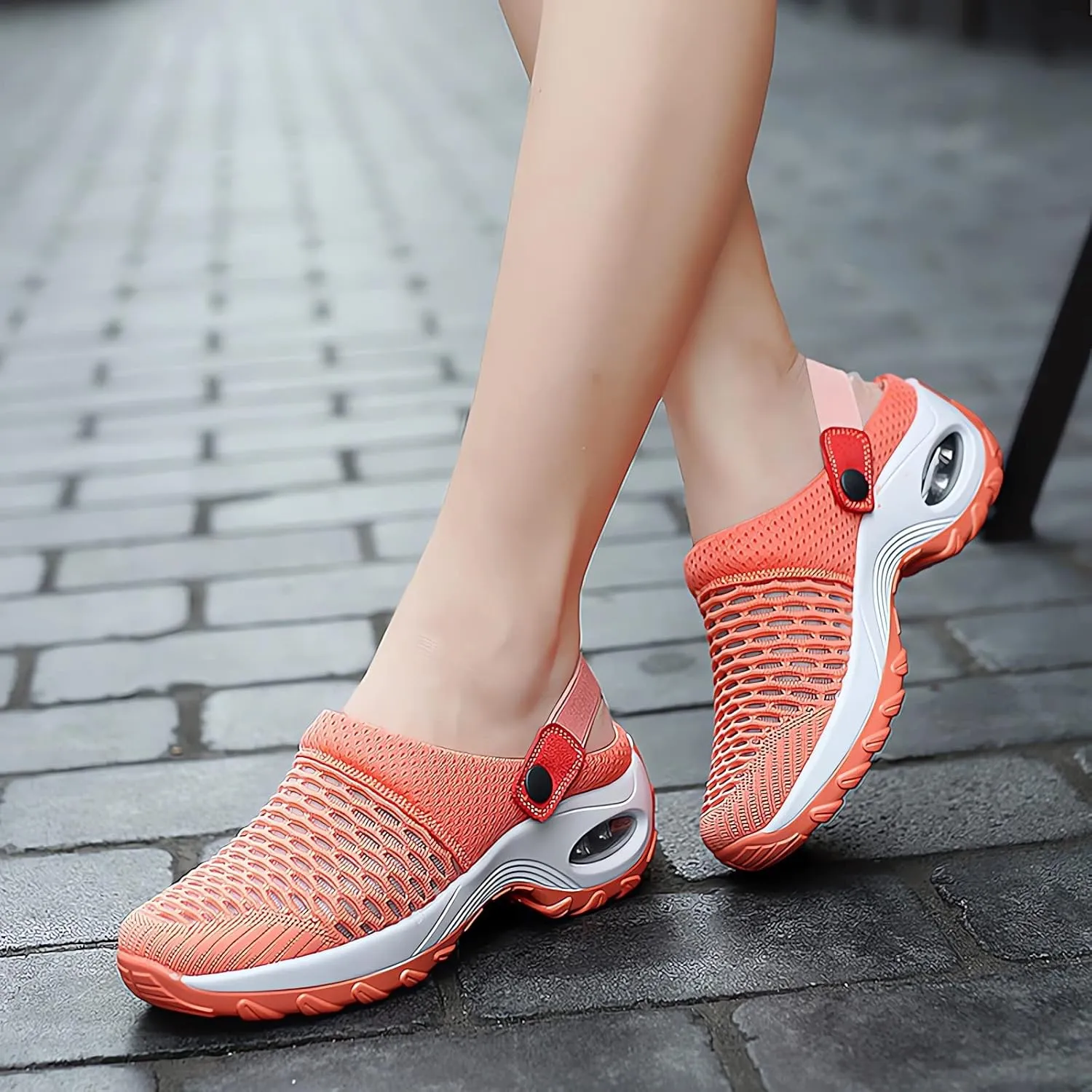 Air Cushion Orthopedic Slip on Shoes - 2023 New Air Cushion Slip-on Walking Shoes Orthopedic Diabetic Walking Shoes for Women Wide Width, Orthopedic Stretch Sandals Slippers for Women Arch Support