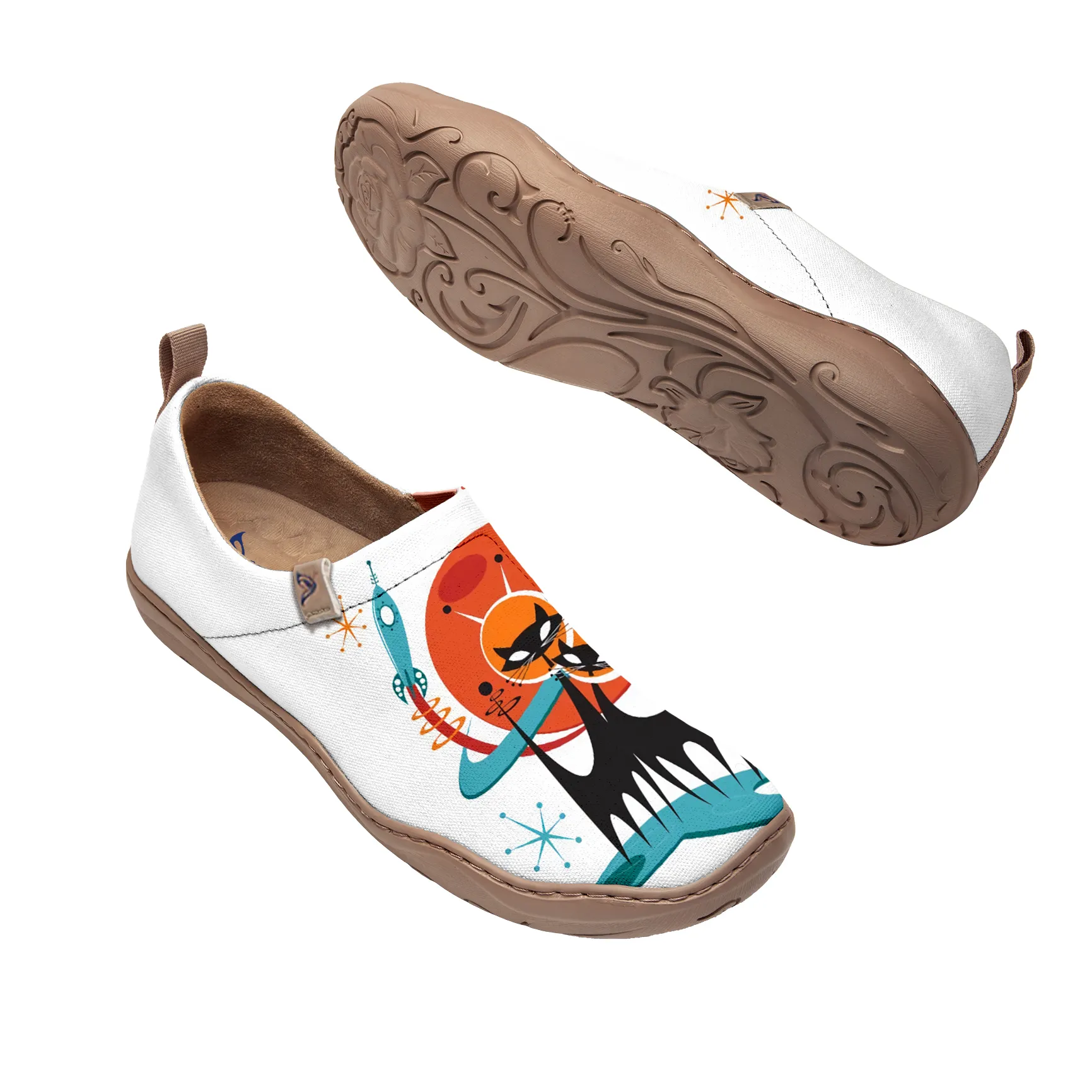 Alien Black Cat  Slip-On