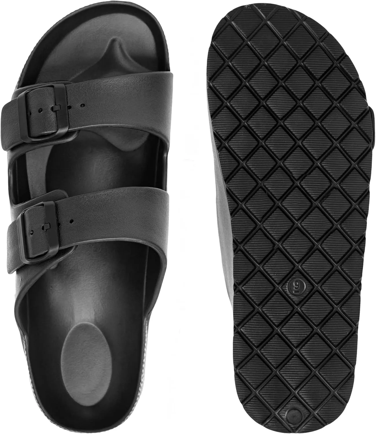 Alpine Swiss Mens Double Strap Slide Sandals EVA Flat Casual Comfortable Shoes