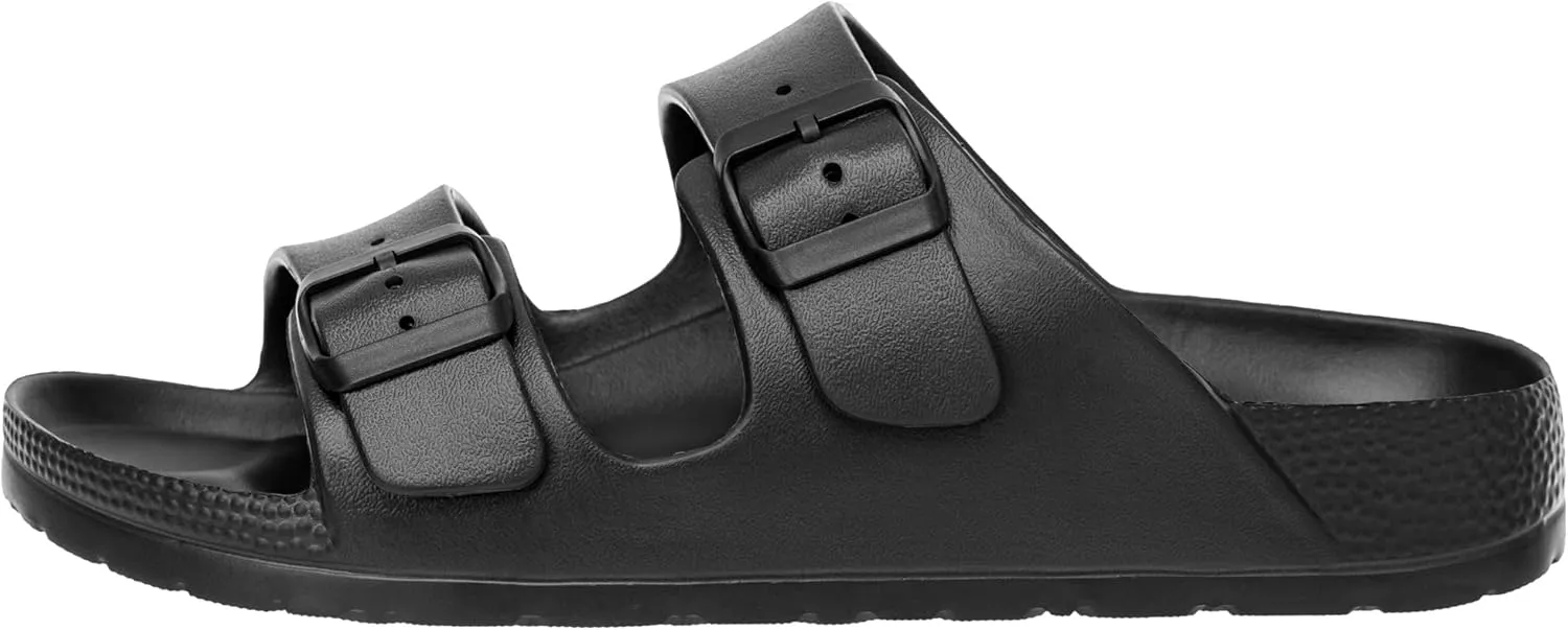 Alpine Swiss Mens Double Strap Slide Sandals EVA Flat Casual Comfortable Shoes