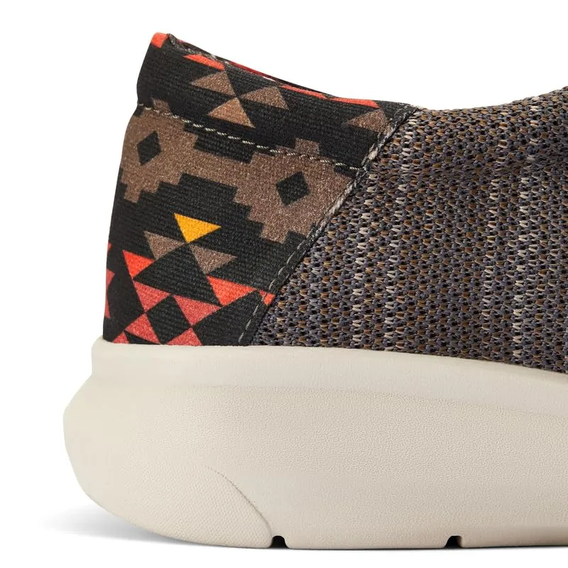 ARIAT Men's Hilo Stretch Sneaker 12 Heathered Brown/Red Aztec Print