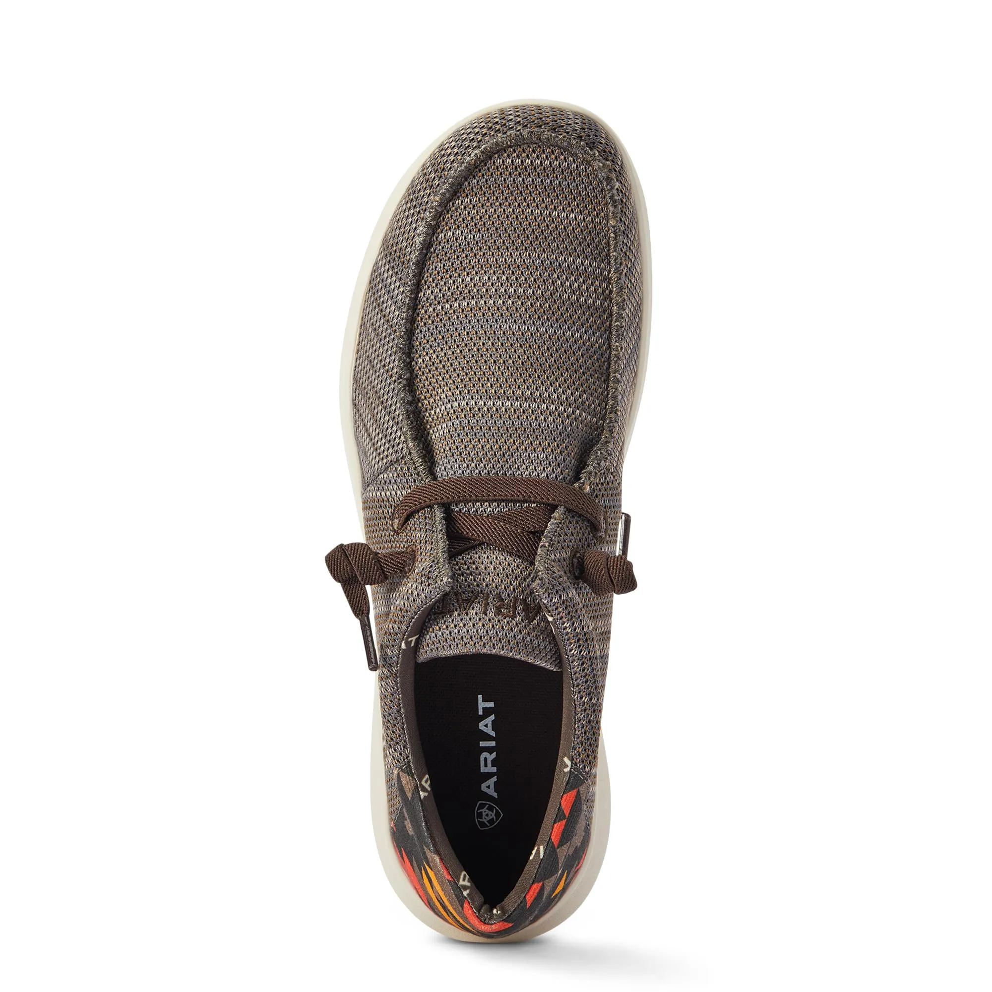 ARIAT Men's Hilo Stretch Sneaker 12 Heathered Brown/Red Aztec Print