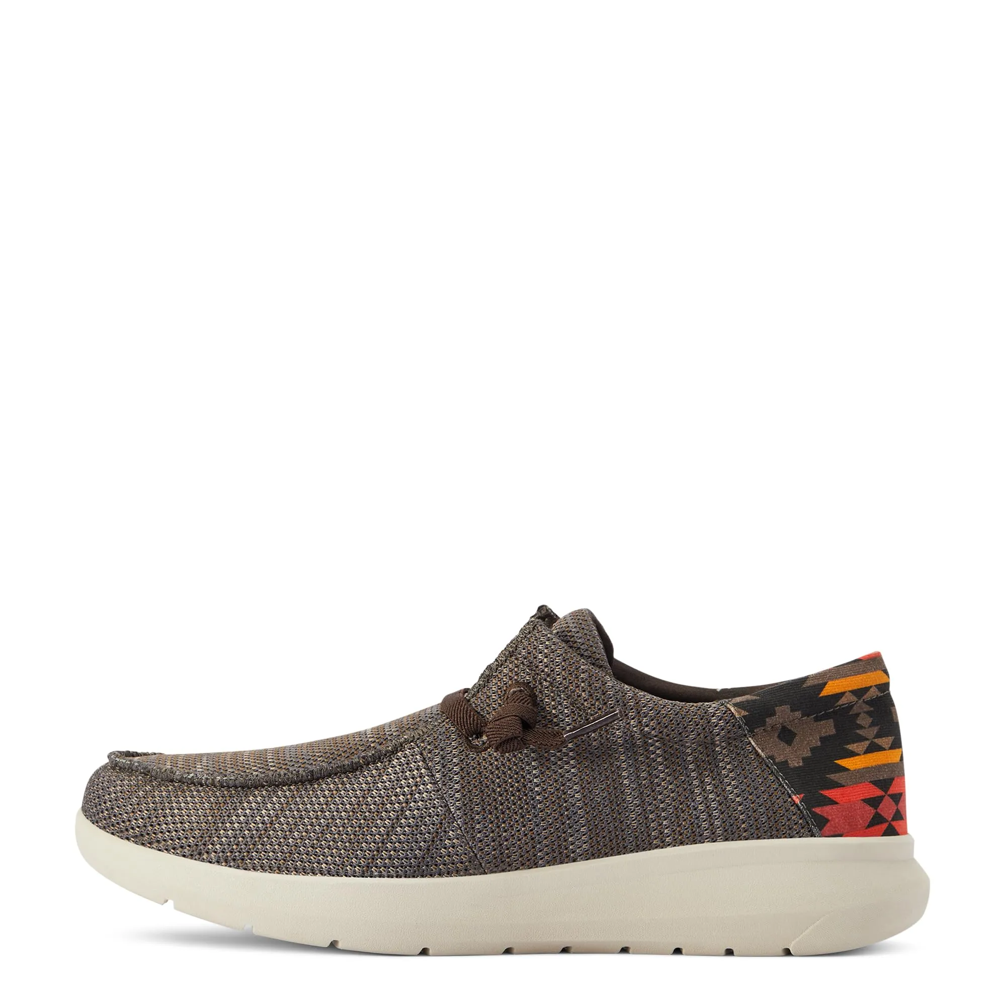 ARIAT Men's Hilo Stretch Sneaker 12 Heathered Brown/Red Aztec Print