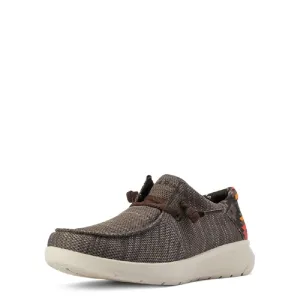ARIAT Men's Hilo Stretch Sneaker 12 Heathered Brown/Red Aztec Print