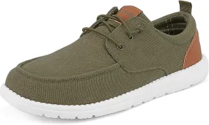 ASITVO Mens Wide Canvas Loafers Slip on Big Size Walking Shoes Width Toe Box Casual Dress Shoes
