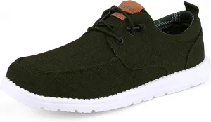 ASITVO Mens Wide Canvas Loafers Slip on Big Size Walking Shoes Width Toe Box Casual Dress Shoes