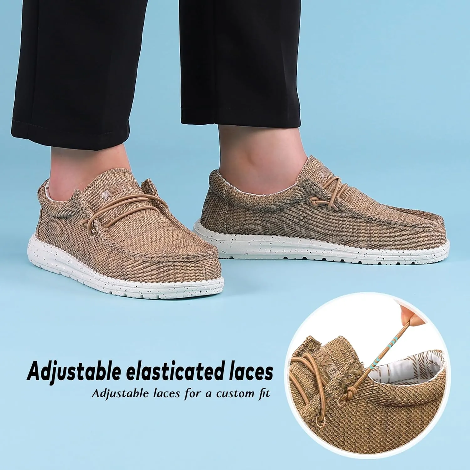 ASITVO Men's Wide Loafers & Slip-ons|Big Size Casual Slip on Walking Shoes|Width Toe Box