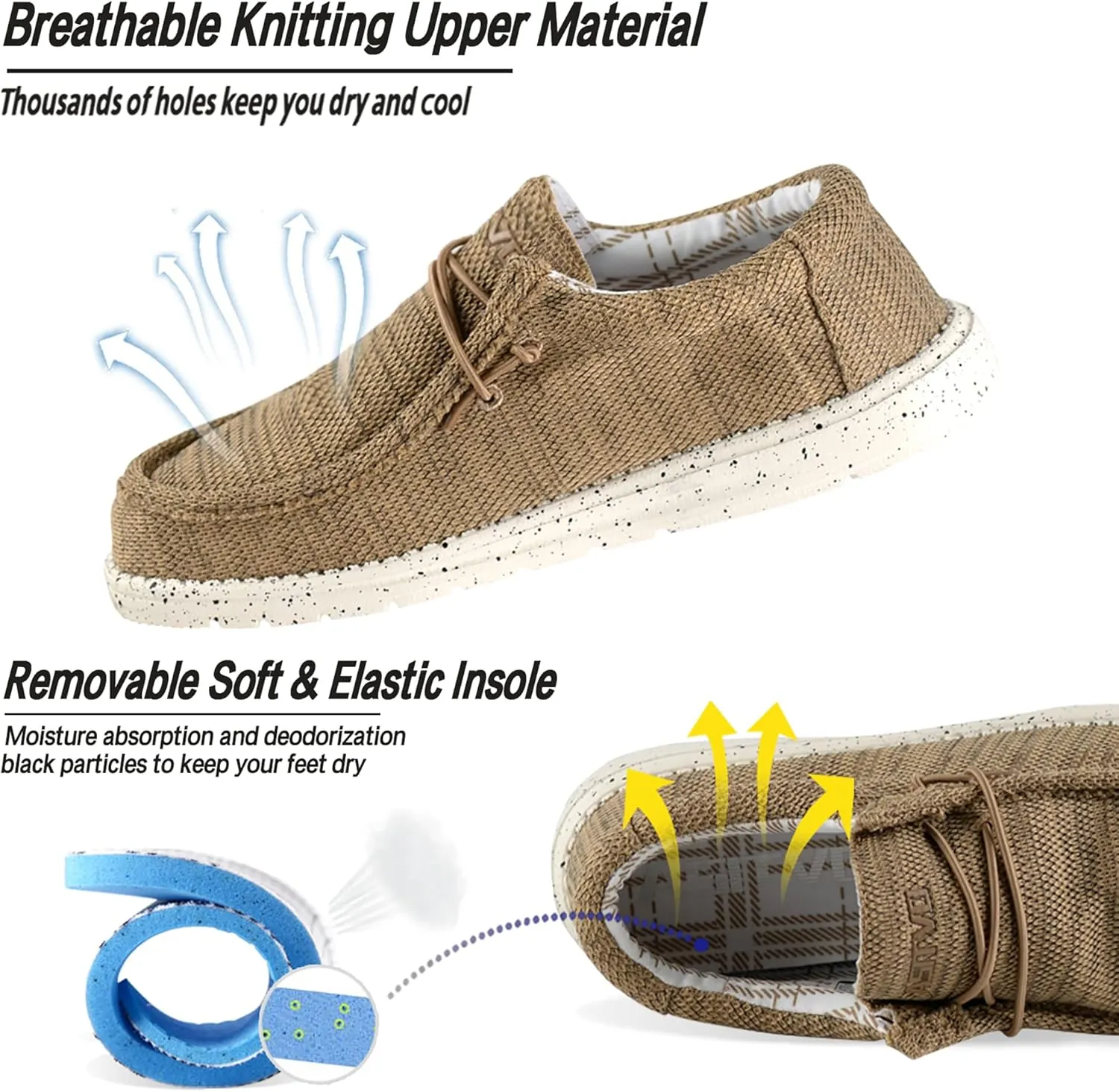ASITVO Men's Wide Loafers & Slip-ons|Big Size Casual Slip on Walking Shoes|Width Toe Box