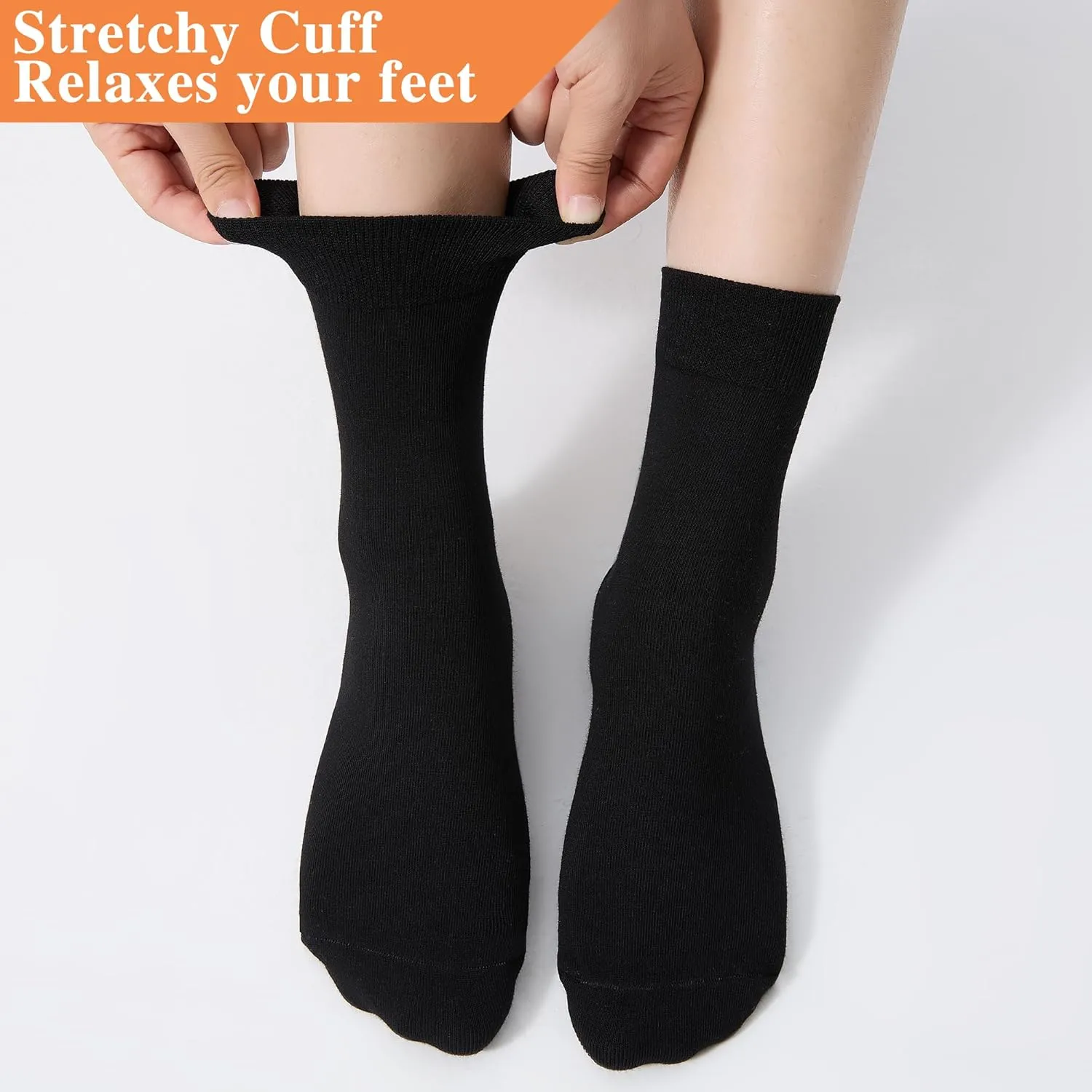 ATBITER Women's Thin Cotton Crew Socks - Soft Casual Dress Bootie Above Ankle Socks 6-Pairs With Gift Box‌