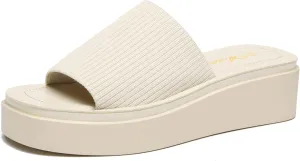 Athlefit Women's Slip On Platform Sandals Comfortable Open Toe Summer Flatform Slide Sandals