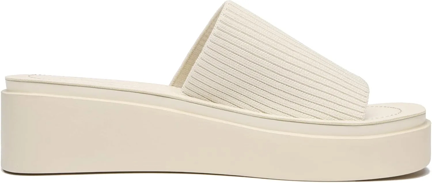 Athlefit Women's Slip On Platform Sandals Comfortable Open Toe Summer Flatform Slide Sandals