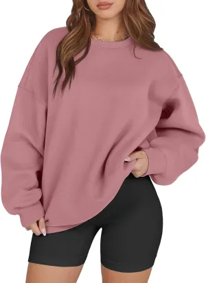 ATHMILE Oversized Sweatshirt for Women Crewneck Fleece Long Sleeve Pullover Hoodies Tops Fall Fashion Outfits Clothes 2025