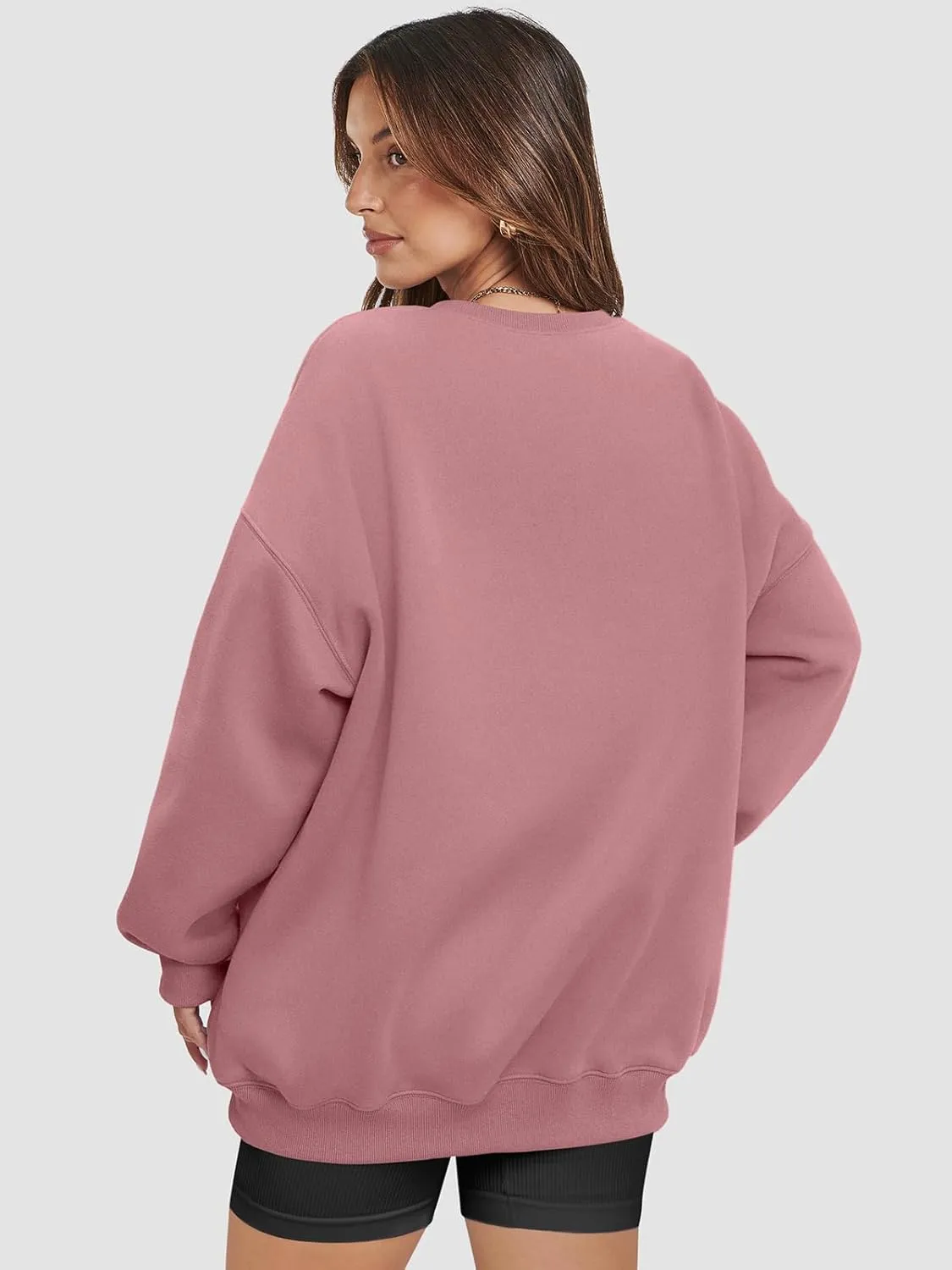 ATHMILE Oversized Sweatshirt for Women Crewneck Fleece Long Sleeve Pullover Hoodies Tops Fall Fashion Outfits Clothes 2025