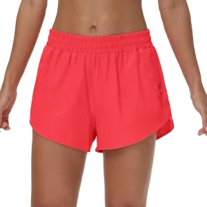 Aurefin Womens Running Shorts with Zip Pocket,Quick Dry Elastic Athletic Track Short for Women Lightweight Gym Workout Shorts