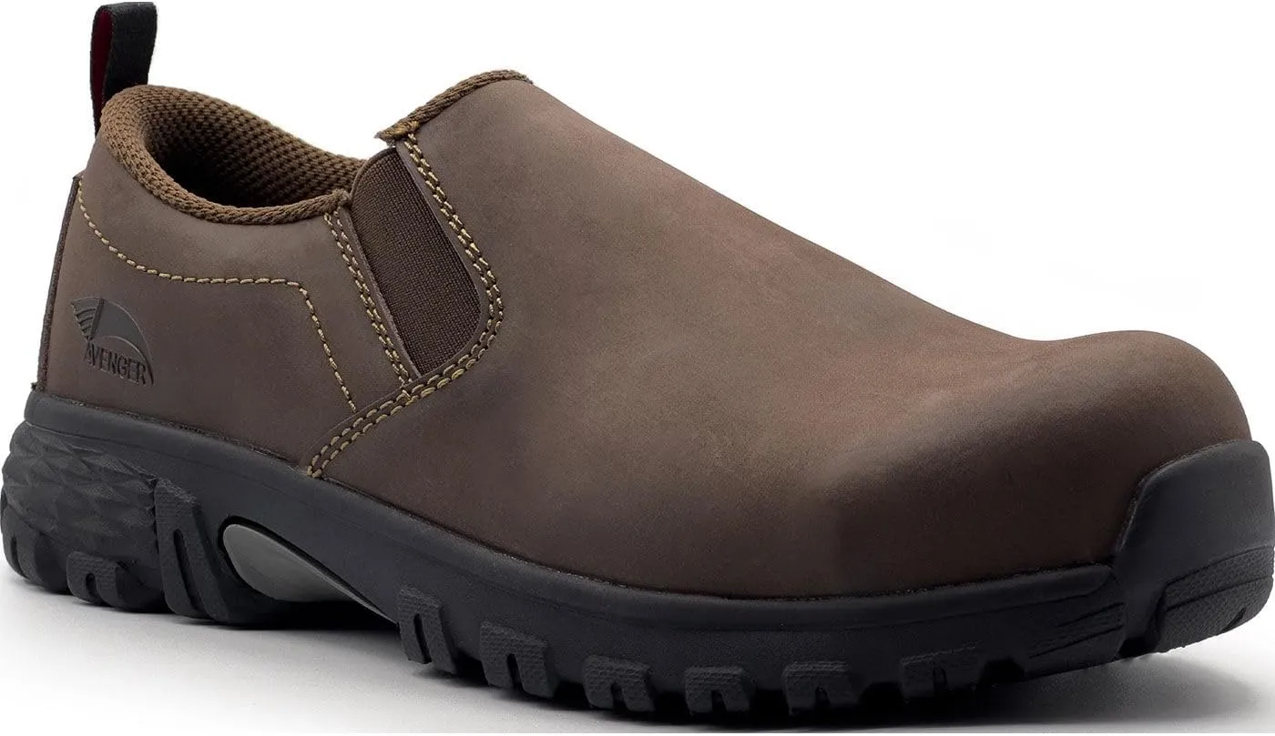 Avenger Flight Men's Composite Toe Static-Dissipative Slip-On Leather Work Shoe