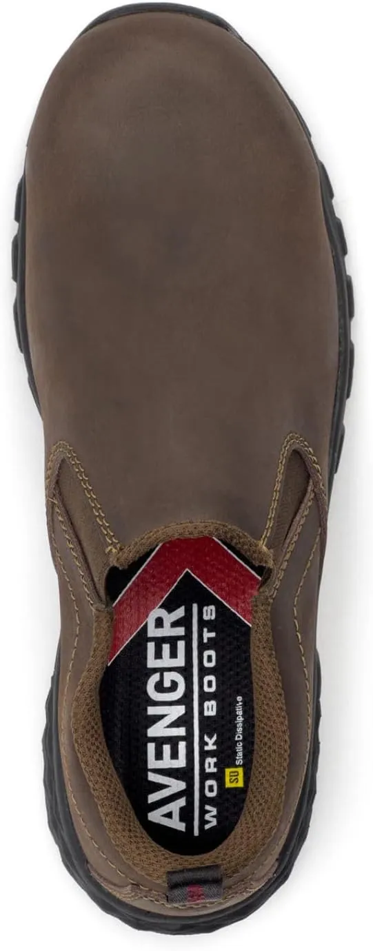Avenger Flight Men's Composite Toe Static-Dissipative Slip-On Leather Work Shoe