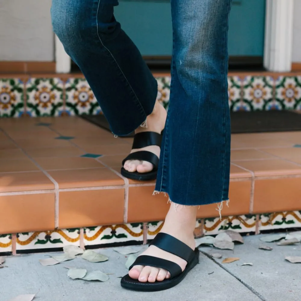 Aviv - Leather Wide Strap Sandal - Womens Sandals