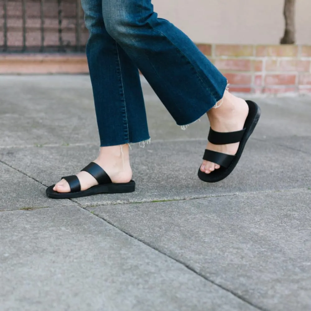 Aviv - Leather Wide Strap Sandal - Womens Sandals
