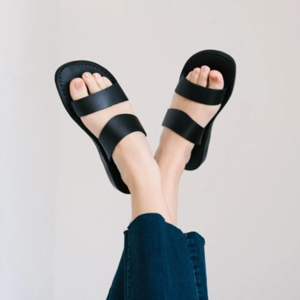 Aviv - Leather Wide Strap Sandal - Womens Sandals