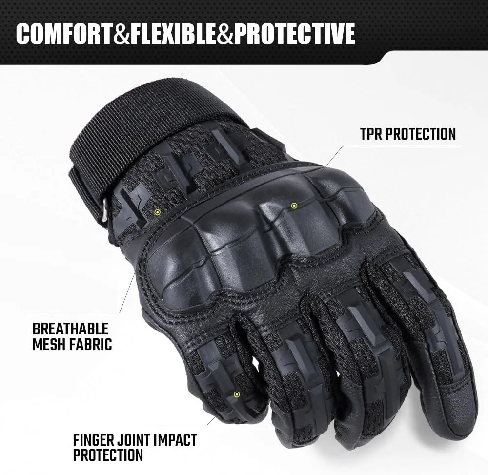 AXBXCX Motorcycle Tactical Gloves for Men - Protection, Flexible, Durable, Touchscreen Capable & Perfect for Outdoor Activities!