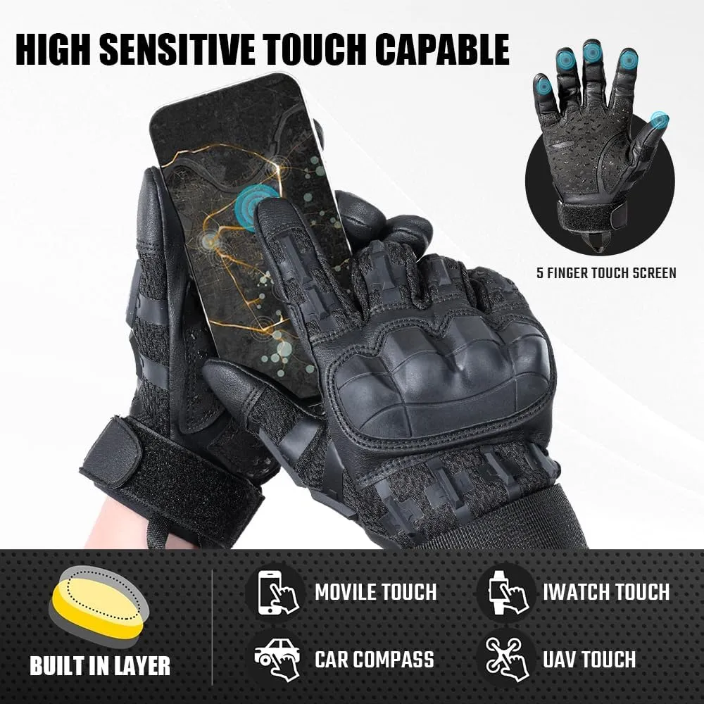 AXBXCX Motorcycle Tactical Gloves for Men - Protection, Flexible, Durable, Touchscreen Capable & Perfect for Outdoor Activities!
