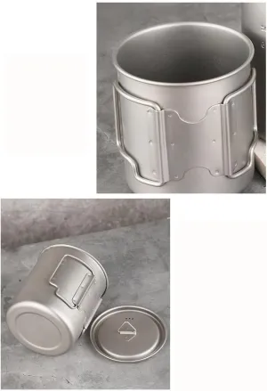 AYULL 1PC Pure Titanium Mug 700ml, Foldable Portable Coffee Cup Suitable for Outdoor Camping Or Home Use