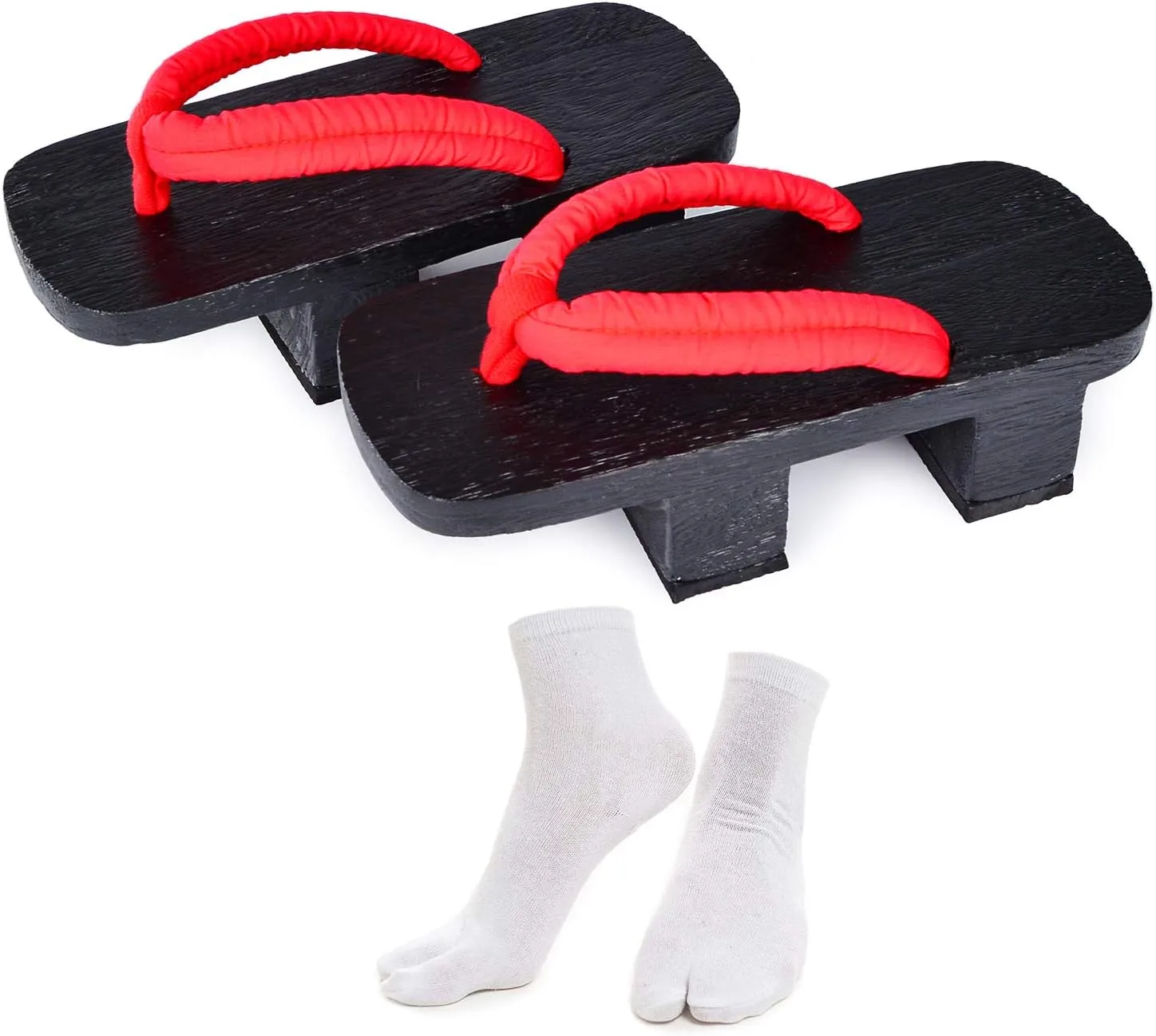 Azumasun Japanese Wooden Clogs with Tabi Socks For Men Women