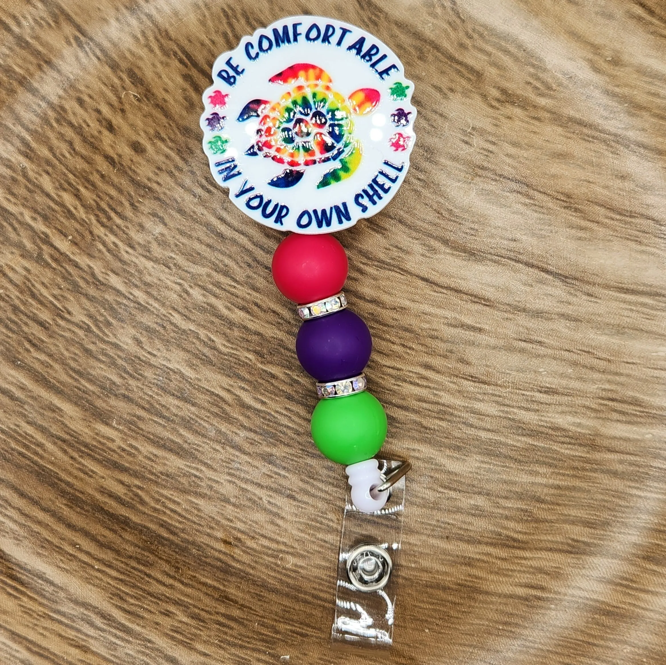 Badge Reel-Be Comfortable In Your Own Shell Turtle MP001