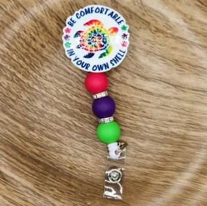 Badge Reel-Be Comfortable In Your Own Shell Turtle MP001