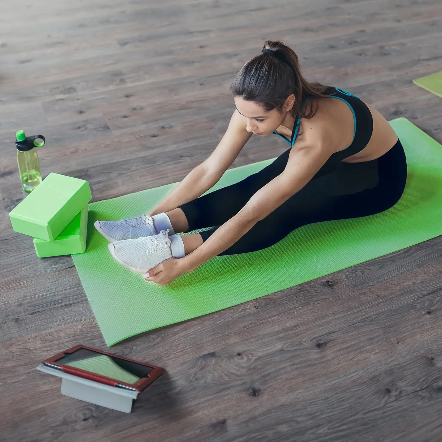 BalanceFrom 7-Piece Set - Include Yoga Mat with Carrying Strap, 2 Yoga Blocks, Yoga Mat Towel, Yoga Hand Towel, Yoga Strap and Yoga Knee Pad, Multiple Colors