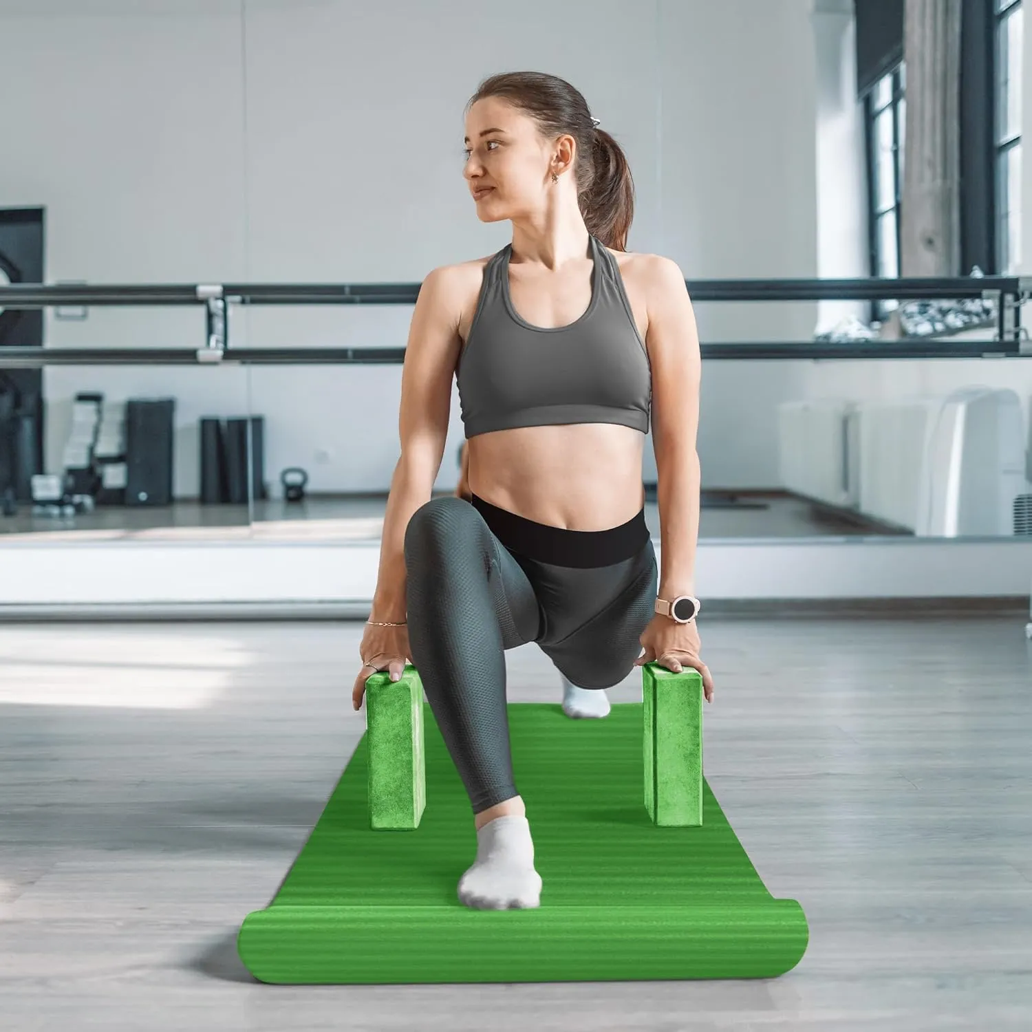 BalanceFrom 7-Piece Set - Include Yoga Mat with Carrying Strap, 2 Yoga Blocks, Yoga Mat Towel, Yoga Hand Towel, Yoga Strap and Yoga Knee Pad, Multiple Colors