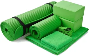 BalanceFrom 7-Piece Set - Include Yoga Mat with Carrying Strap, 2 Yoga Blocks, Yoga Mat Towel, Yoga Hand Towel, Yoga Strap and Yoga Knee Pad, Multiple Colors