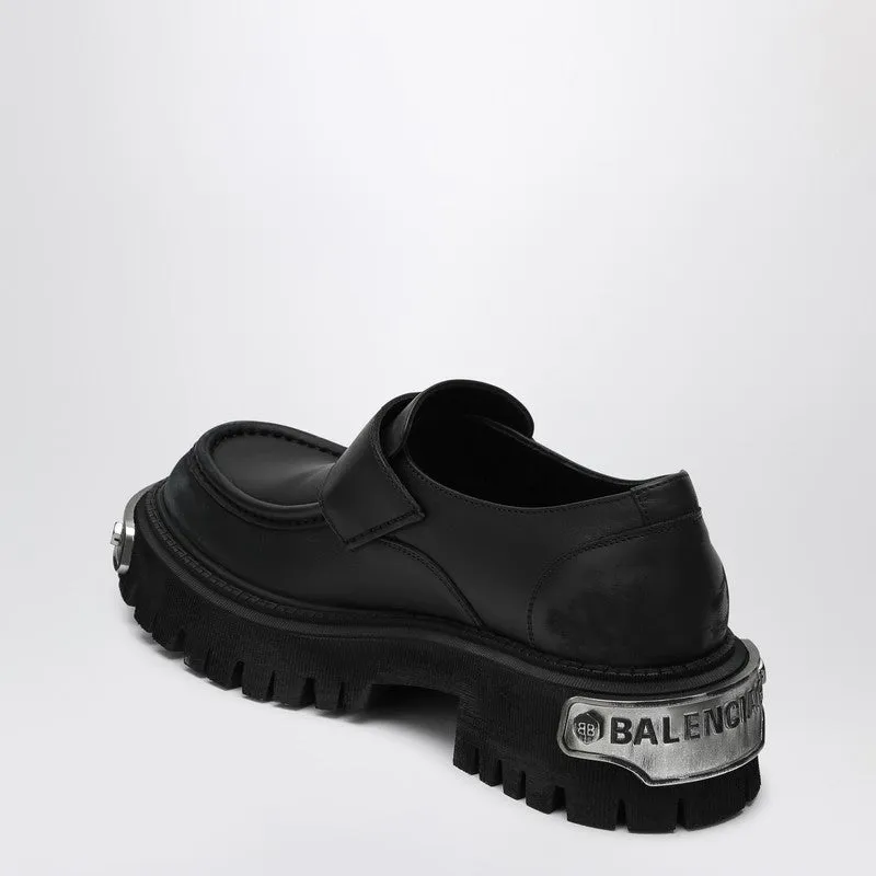 Balenciaga Black Leather Tractor Loafers