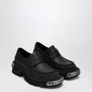 Balenciaga Black Leather Tractor Loafers