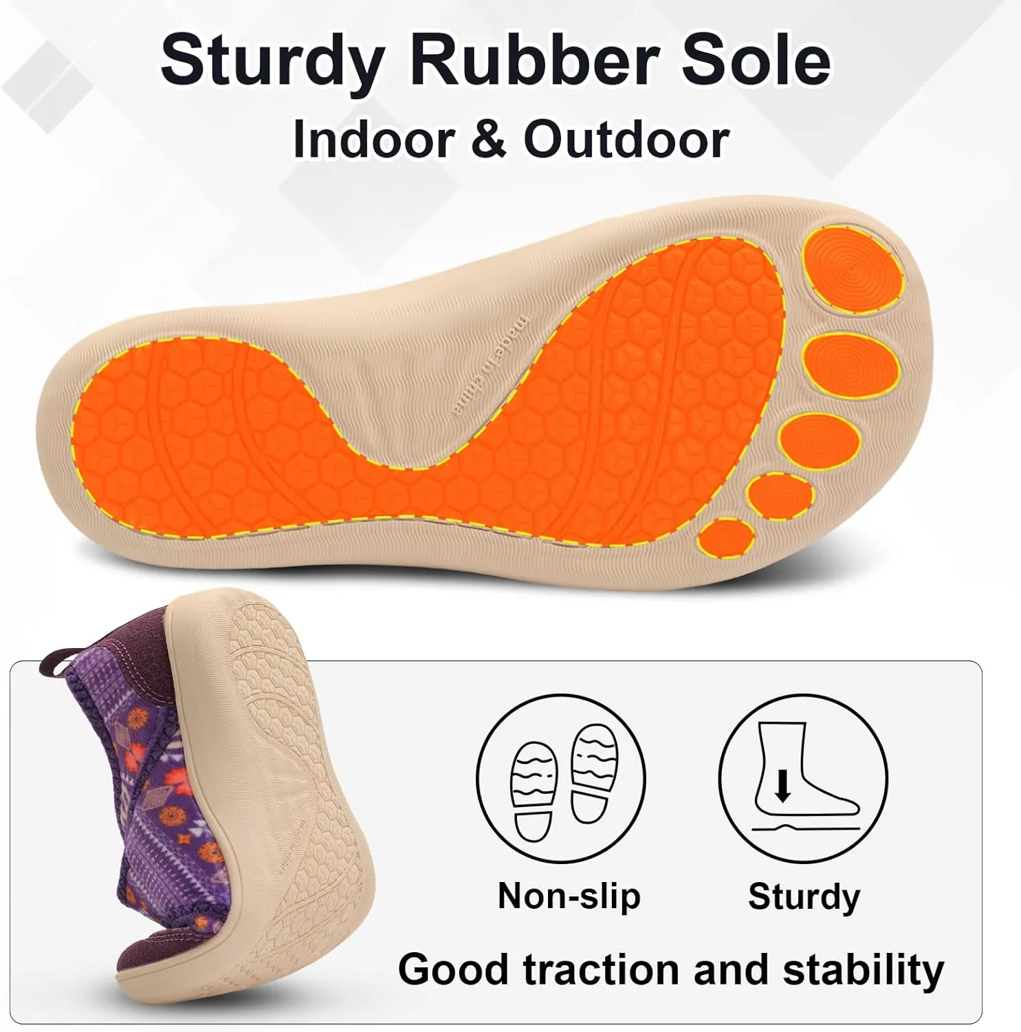 BARERUN Womens Slippers Wide Diabetic Shoes for Women Adjustable House Slippers Swollen Bunions Neuropathy House Shoes Stable Non Slip Barefoot Walking Shoes Indoor Outdoor