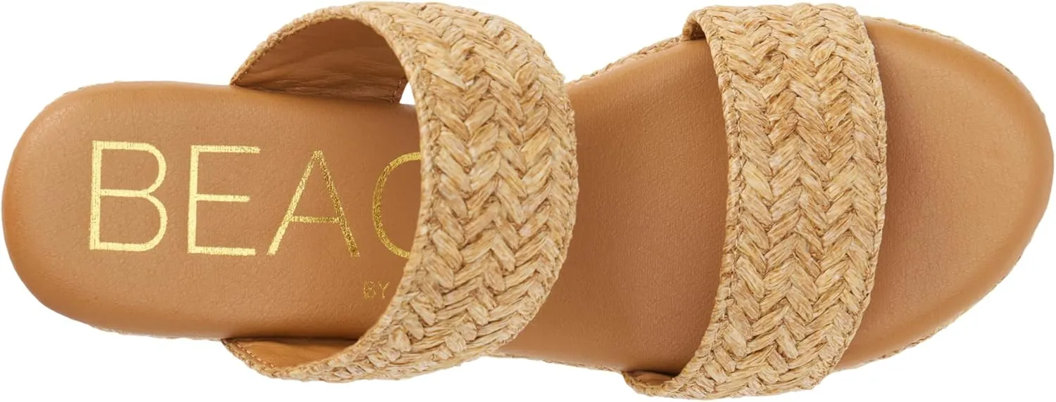 BEACH by Matisse Womens Ocean Ave Platform Block Casual Sandals Casual High Heel 3" & Up - Beige