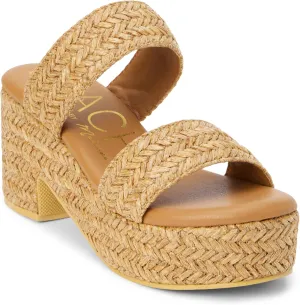 BEACH by Matisse Womens Ocean Ave Platform Block Casual Sandals Casual High Heel 3" & Up - Beige